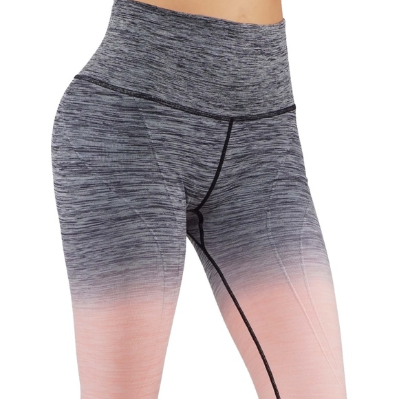 NWT Seamless High Waist Yoga Dry-Fit Ombre compression Leggings Tummy support - Picture 1 of 6